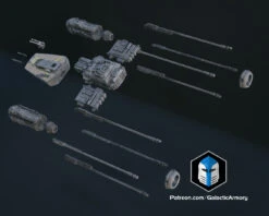 1:48 Scale And Tea Light Y-Wing - 3D Print Files 17 1:48 Scale And Tea Light Y-Wing - 3D Print Files -Galactic Armory Store 1 48ScaleY Wing Exploded