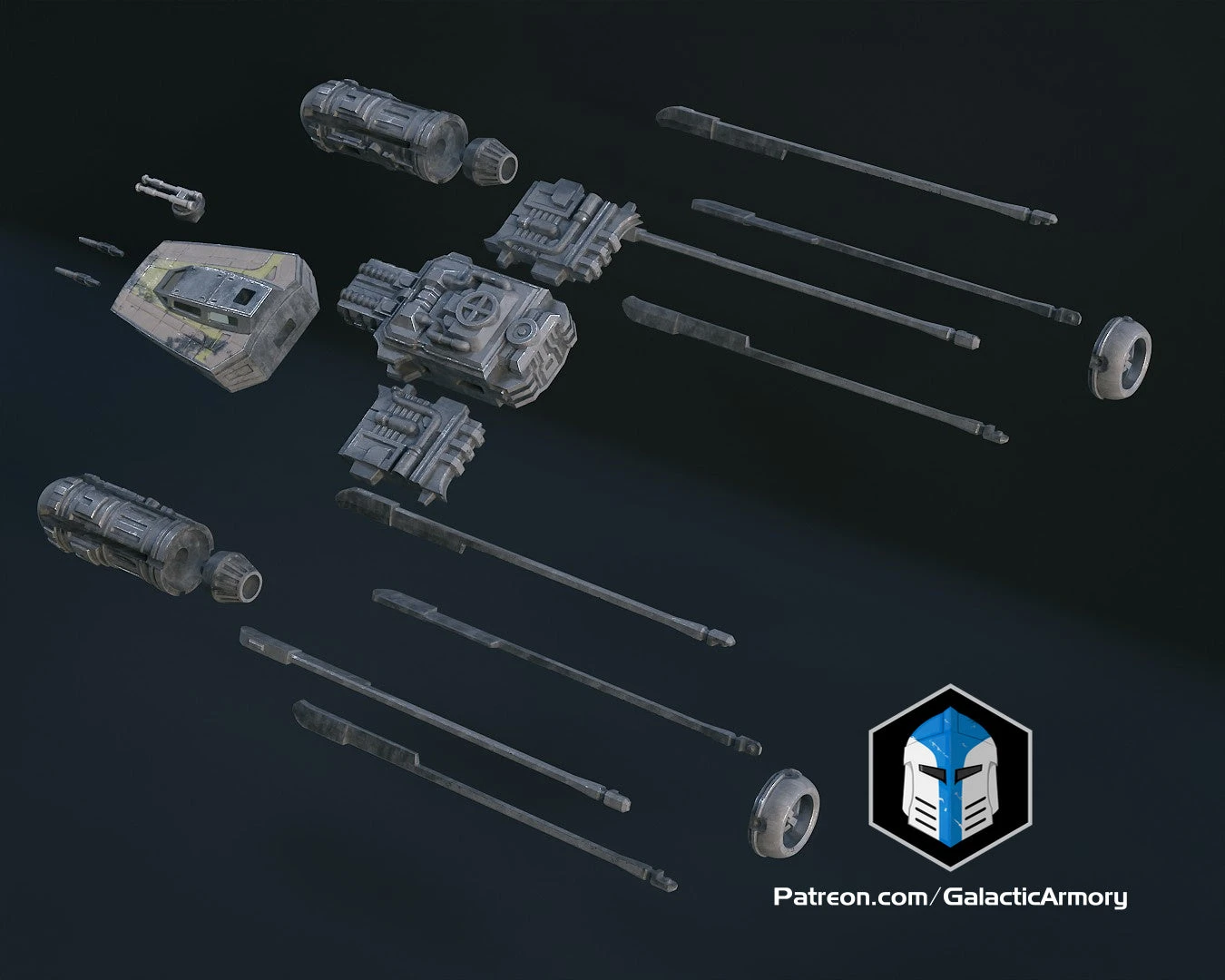 1:48 Scale And Tea Light Y-Wing - 3D Print Files 8 1:48 Scale And Tea Light Y-Wing - 3D Print Files - Image 6