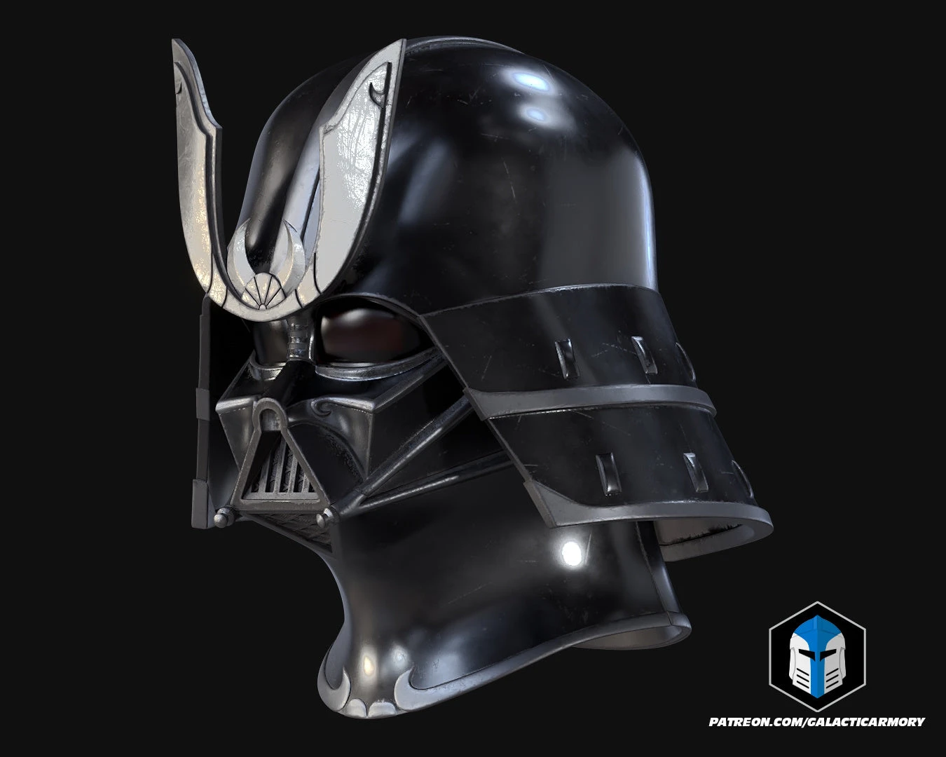 Samurai Darth Vader Helmet - 3D Print Files 8 Samurai Darth Vader Helmet - 3D Print Files - Image 6
