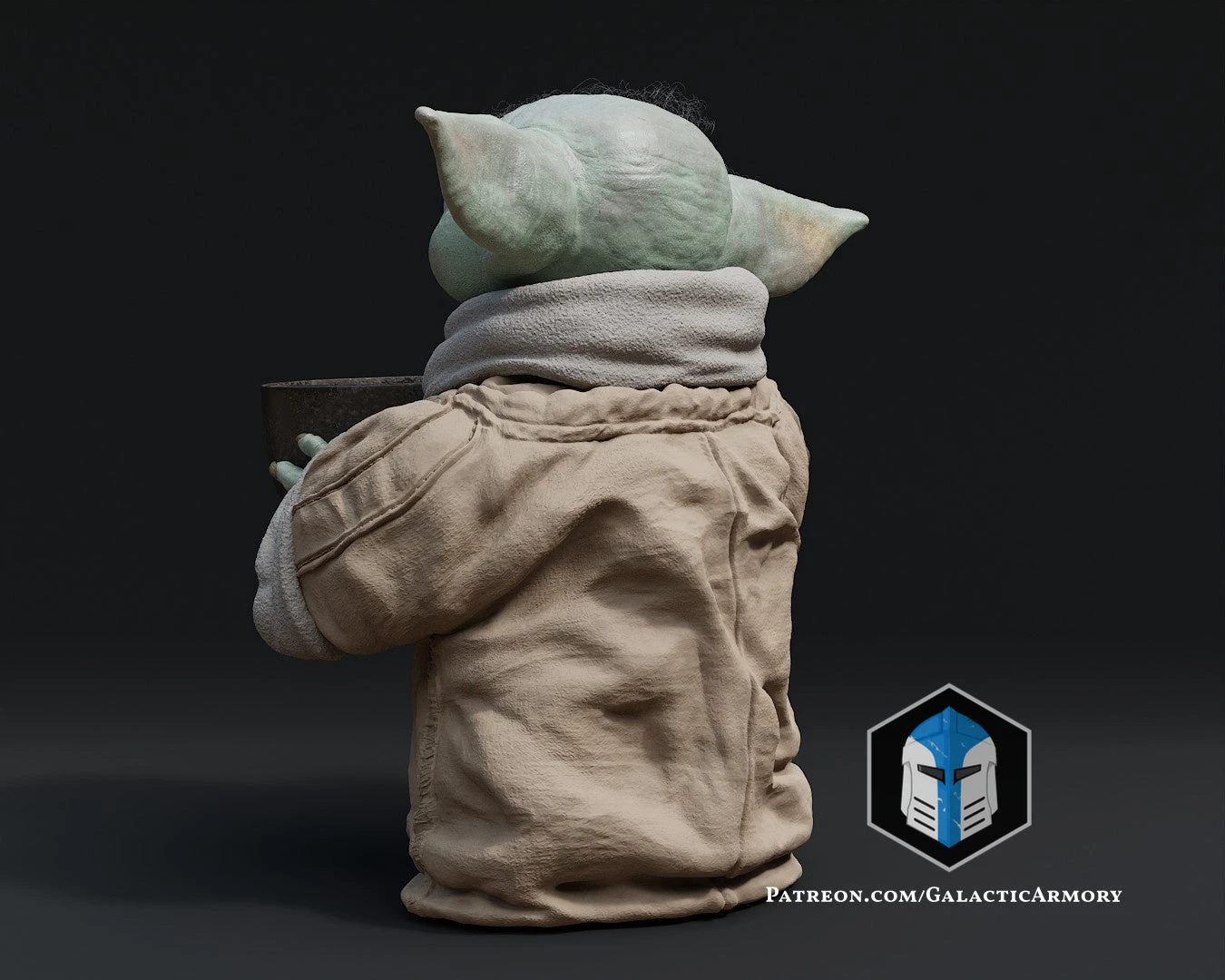 Grogu Figurine - Pose 4 - 3D Print Files 9 Grogu Figurine - Pose 4 - 3D Print Files - Image 7