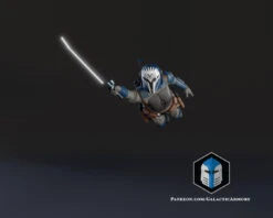 Bo Katan Figurine - Pose 3 - 3D Print Files -Galactic Armory Store 30000