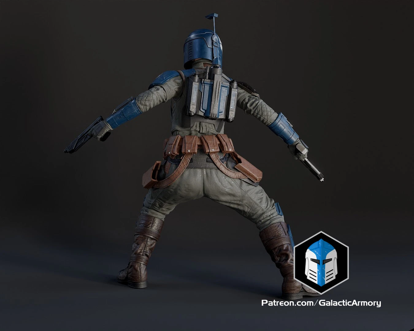 Bo Katan Figurine - Pose 4 - 3D Print Files 11 Bo Katan Figurine - Pose 4 - 3D Print Files - Image 9