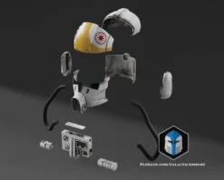 Animated Clone Trooper Pilot Helmet - 3D Print Files -Galactic Armory Store 4AnimatedPilotHelmet Exploded