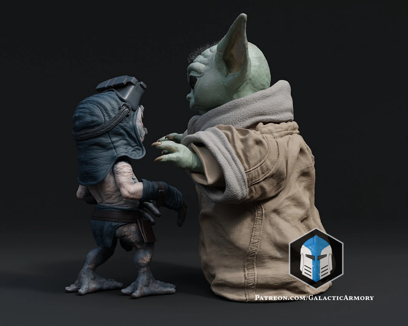 Grogu And Babu Figurine - Pose 2 - 3D Print Files 8 Grogu And Babu Figurine - Pose 2 - 3D Print Files - Image 6