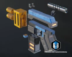 Aran Tal Mandalorian Cosplay Armor - 3D Print Files 38 Aran Tal Mandalorian Cosplay Armor - 3D Print Files -Galactic Armory Store AranTalBlaster Exploded