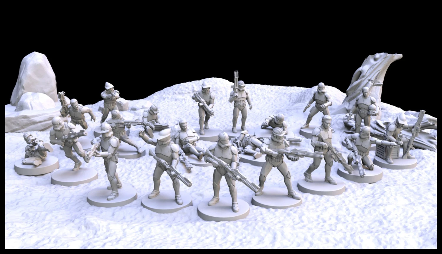 1:48 Scale Clone Trooper Army - Assault Class - 3D Print Files 3 1:48 Scale Clone Trooper Army - Assault Class - 3D Print Files