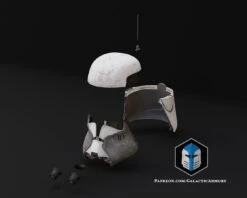 Commander Bacara Clone Trooper Helmet - 3D Print Files -Galactic Armory Store BacaraHelmetExploded