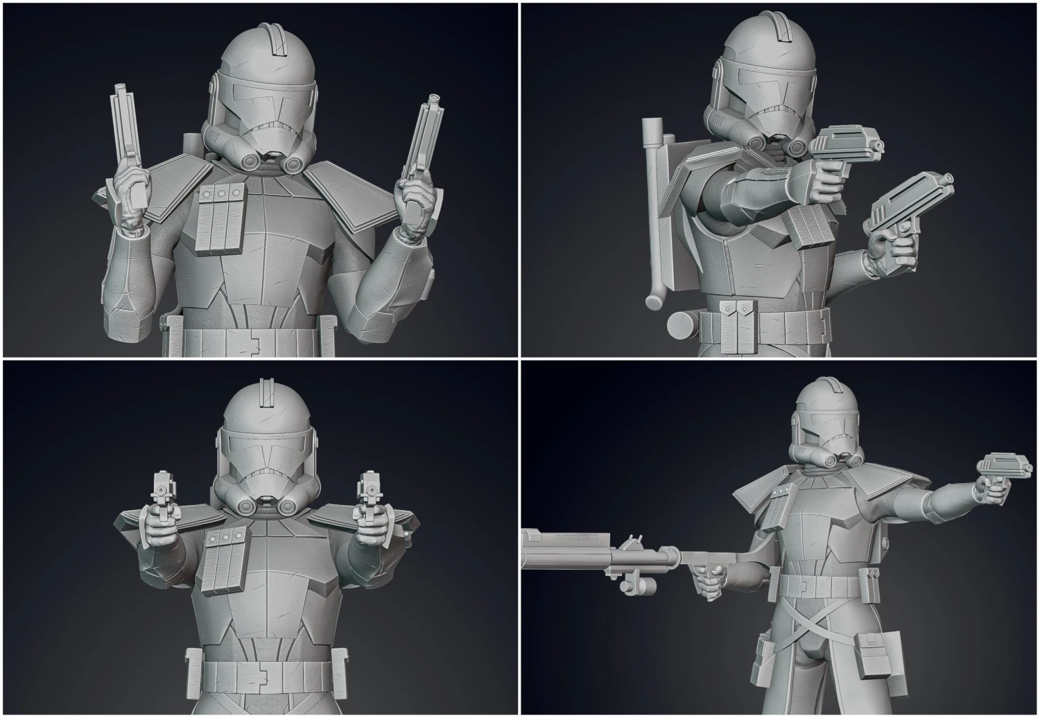 Animated ARC Trooper Figurine - BUNDLE - 3D Print Files 3 Animated ARC Trooper Figurine - BUNDLE - 3D Print Files