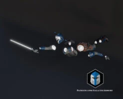 Bo Katan Figurine - Pose 3 - 3D Print Files -Galactic Armory Store BoKatanFigurine Pose3 Exploded