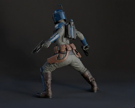Bo Katan Figurine - Pose 4 - 3D Print Files 3 Bo Katan Figurine - Pose 4 - 3D Print Files