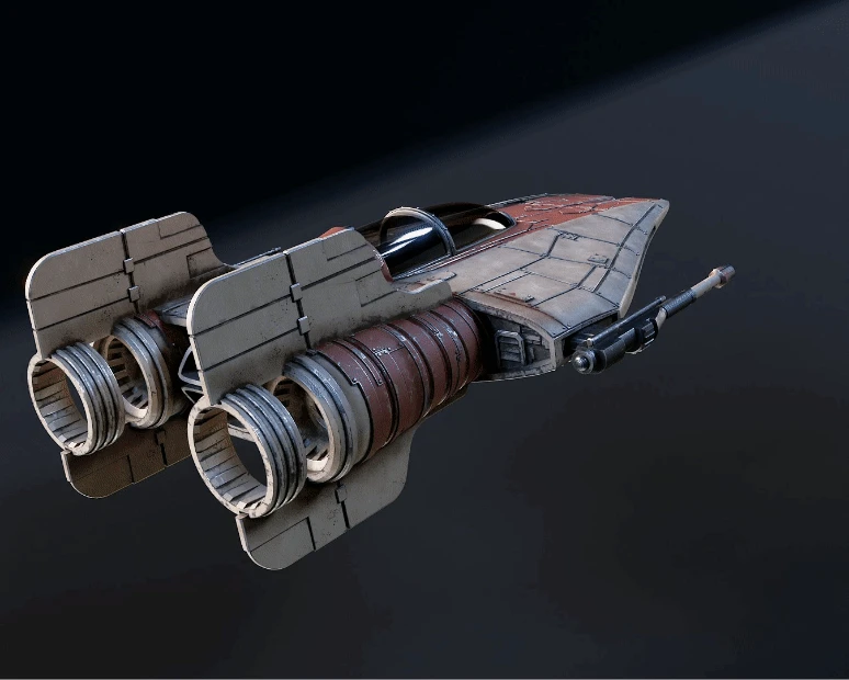 Tea Light A-Wing - 3D Print Files 3 Tea Light A-Wing - 3D Print Files