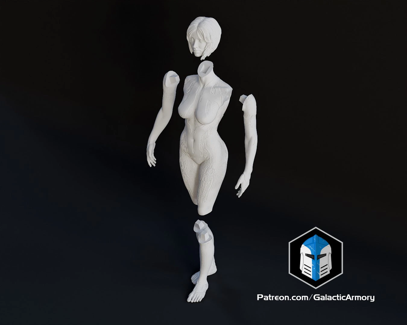 Cortana Figurine - Pose 1 - 3D Print Files 5 Cortana Figurine - Pose 1 - 3D Print Files - Image 3