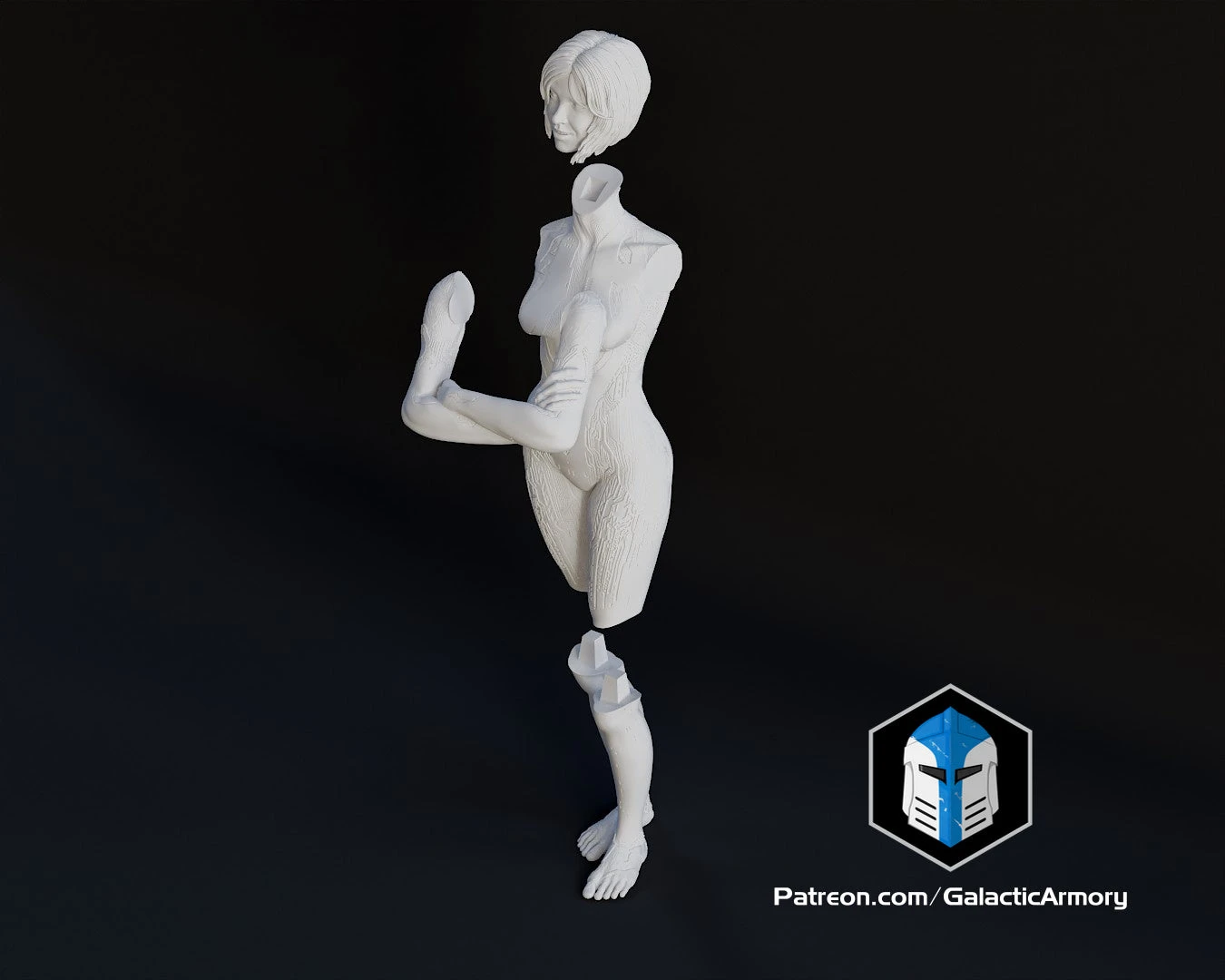 Cortana Figurine - Pose 3 - 3D Print Files 4 Cortana Figurine - Pose 3 - 3D Print Files - Image 2