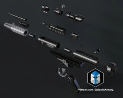 DH-17 Blaster - 3D Print Files -Galactic Armory Store DH 17Blaster Exploded