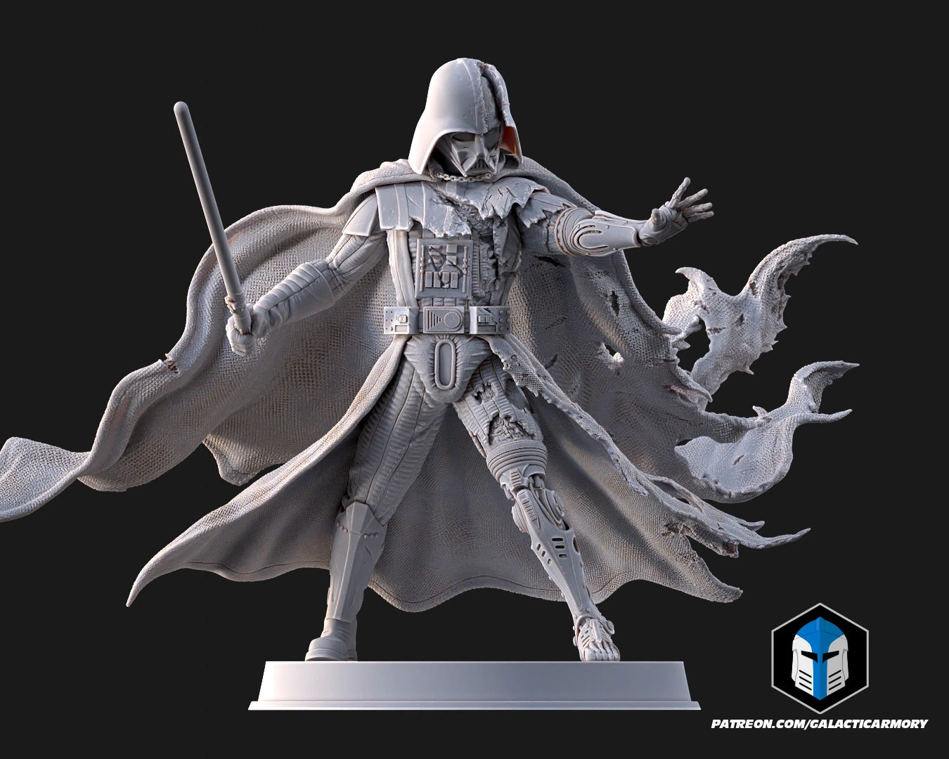 Damaged Darth Vader Figurine - Pose 1 - 3D Print Files 3 Damaged Darth Vader Figurine - Pose 1 - 3D Print Files