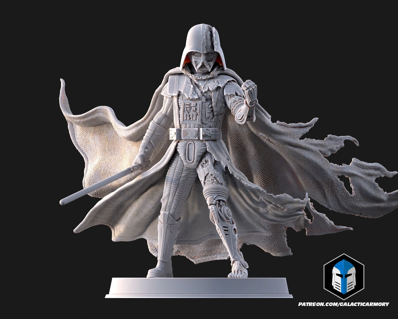 Damaged Darth Vader Figurine - Pose 2 - 3D Print Files 3 Damaged Darth Vader Figurine - Pose 2 - 3D Print Files