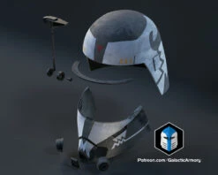 Desert Commander Wolffe Helmet - 3D Print Files -Galactic Armory Store DesertWolffeHelmet Exploded