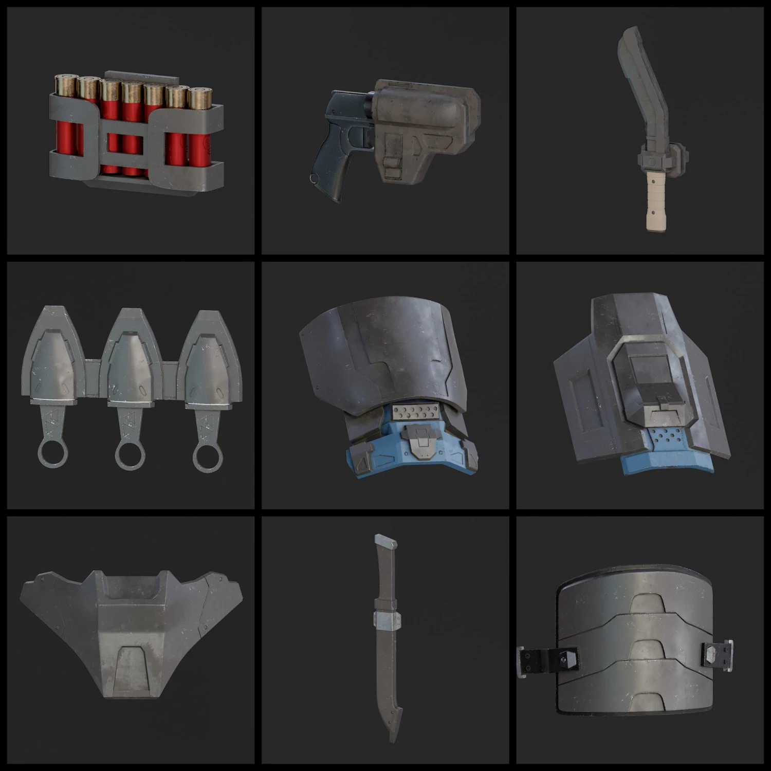 Spartan Armor Accessories Bundle - 3D Print Files 3 Spartan Armor Accessories Bundle - 3D Print Files