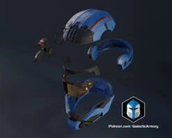 Reach Carter Helmet - 3D Print Files -Galactic Armory Store HaloCommandoHelmet Exploded