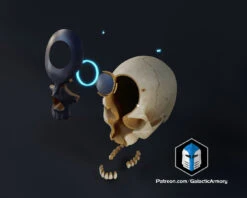 Infinite Oddball Skull - 3D Print Files -Galactic Armory Store HaloInfiniteSkull Exploded