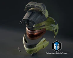 Reach Scout - Jun Helmet - 3D Print Files -Galactic Armory Store HaloScout Jun Helmet Exploded