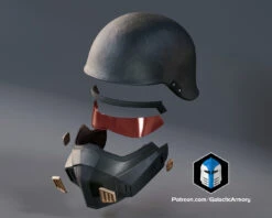 Helldivers 2 Helmet - Light Gunner - 3D Print Files -Galactic Armory Store Helldivers2 LightGunner Exploded