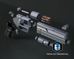 Helldivers 2 - Senator Revolver Pistol - 3D Print Files -Galactic Armory Store HelldiversSenatorPistol Exploded