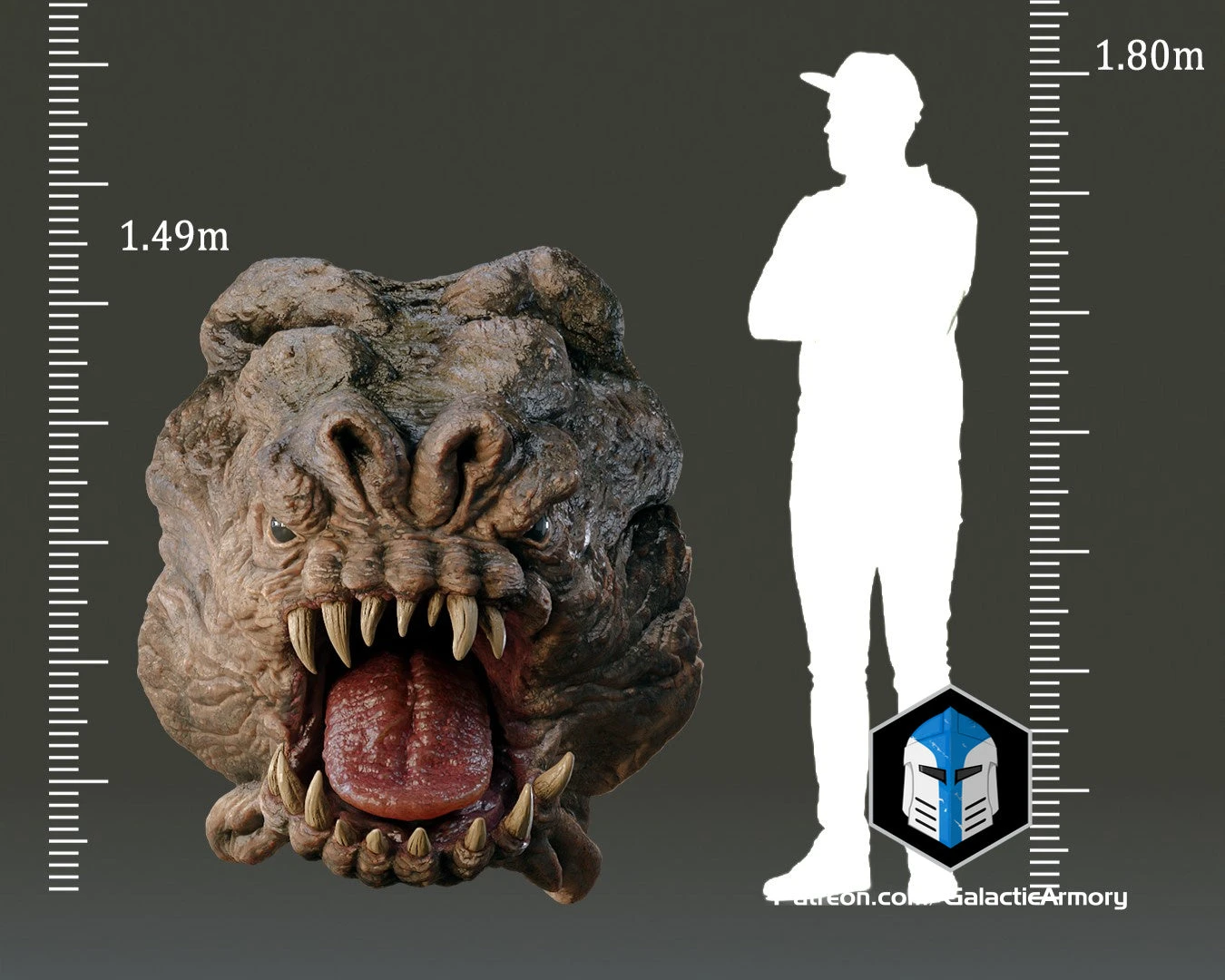 Life Sized Rancor Head Wall Mount - 3D Print Files 4 Life Sized Rancor Head Wall Mount - 3D Print Files - Image 2