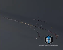 Mandalorian Longshot Blaster - 3D Print Files -Galactic Armory Store MandalorianLongshotRifle Exploded