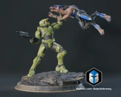 Infinite Master Chief Figurine - Pose 6 - 3D Print Files -Galactic Armory Store MasterChiefDoomPose