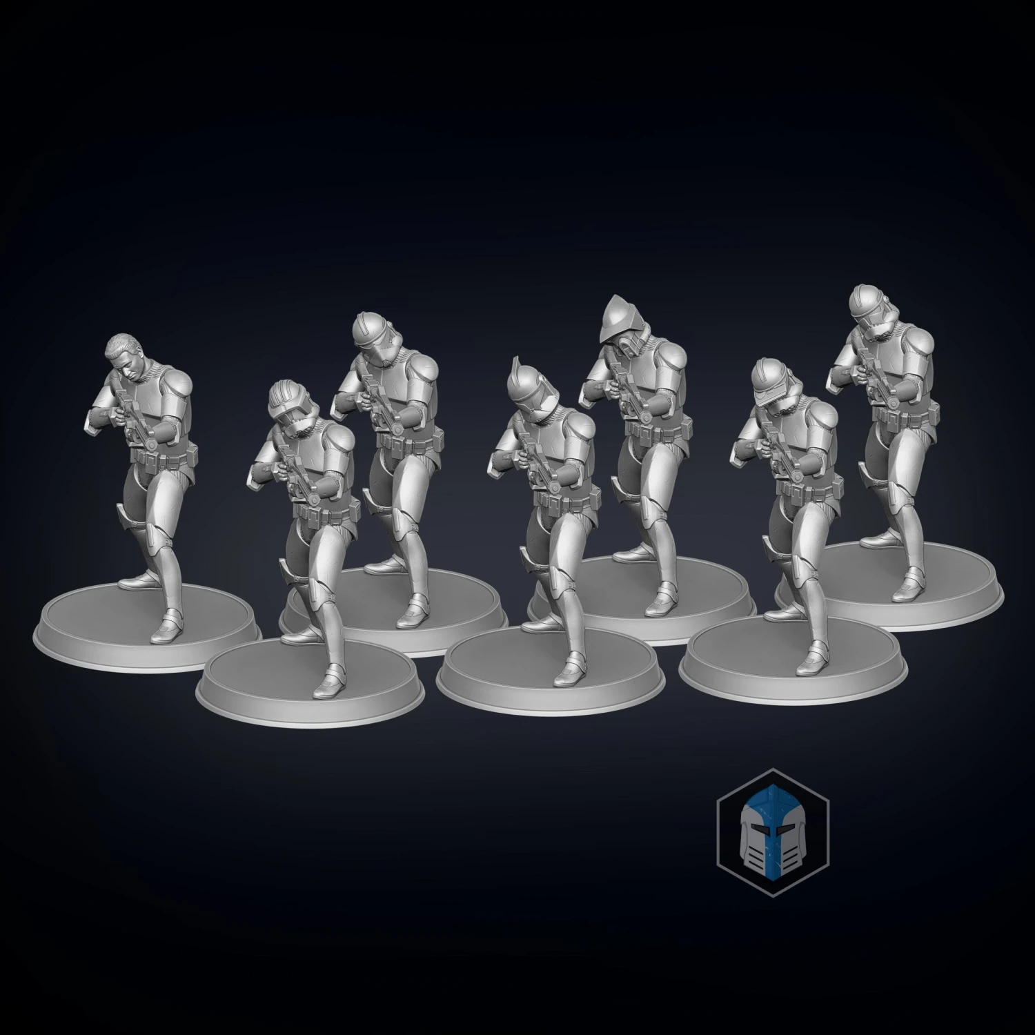 Clone Trooper Figurines - Pose 2 - 3D Print Files 4 Clone Trooper Figurines - Pose 2 - 3D Print Files - Image 2