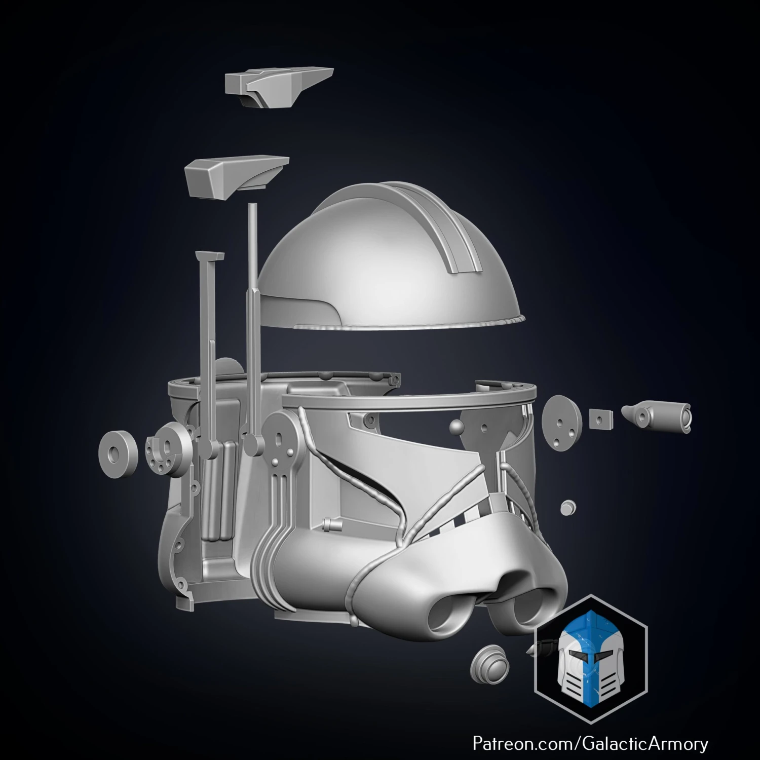 Realistic Captain Rex Helmet - 3D Print Files 14 Realistic Captain Rex Helmet - 3D Print Files - Image 12