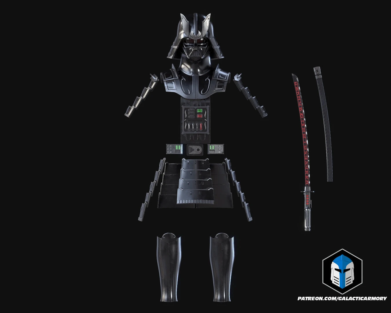Samurai Darth Vader Armor - 3D Print Files 4 Samurai Darth Vader Armor - 3D Print Files - Image 2