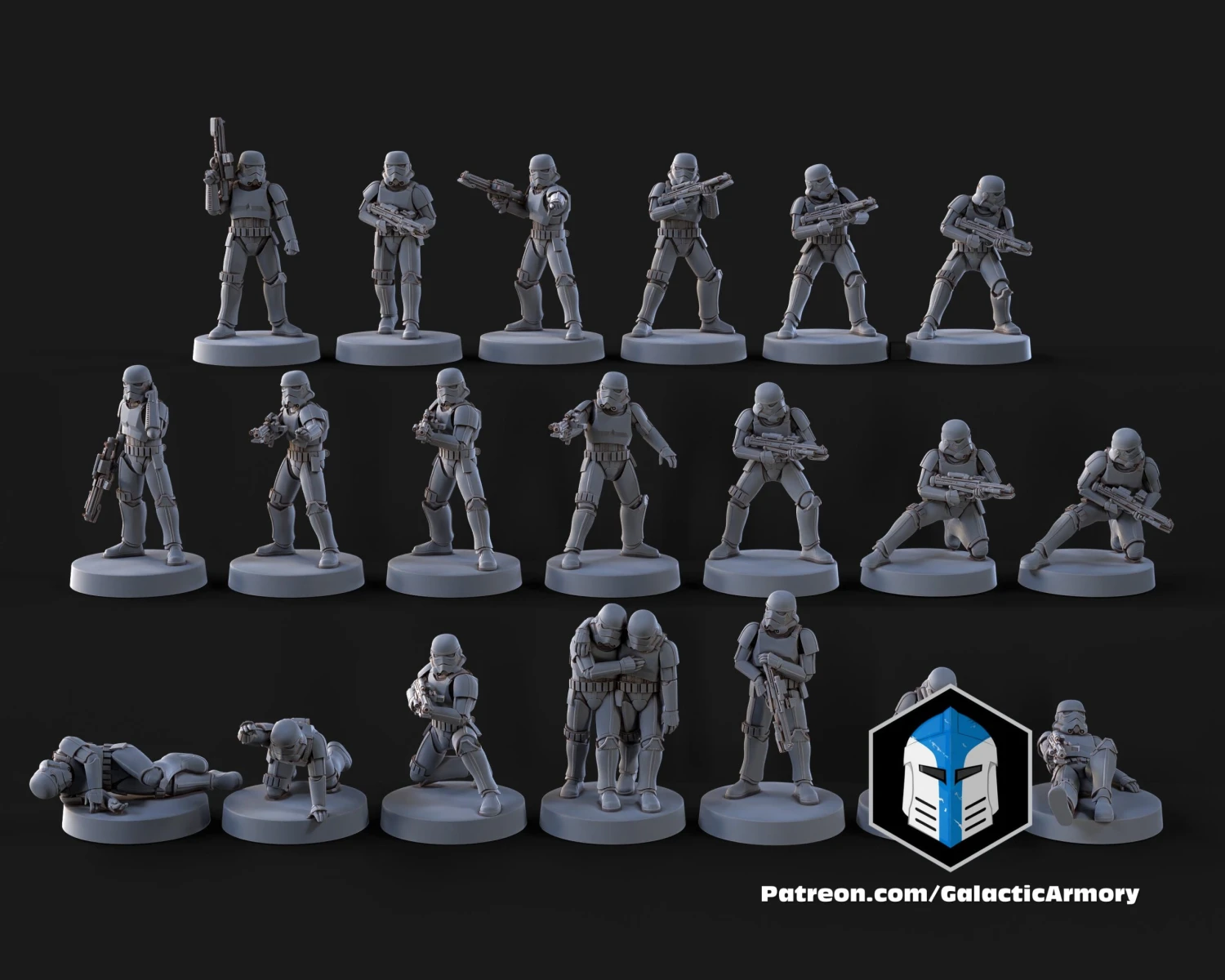 1:48 Scale Stormtroopers - 3D Print Files 3 1:48 Scale Stormtroopers - 3D Print Files