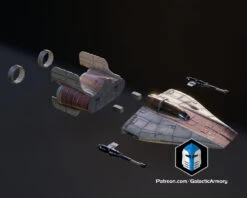 Tea Light A-Wing - 3D Print Files 17 Tea Light A-Wing - 3D Print Files -Galactic Armory Store TeaLightA Wing Exploded