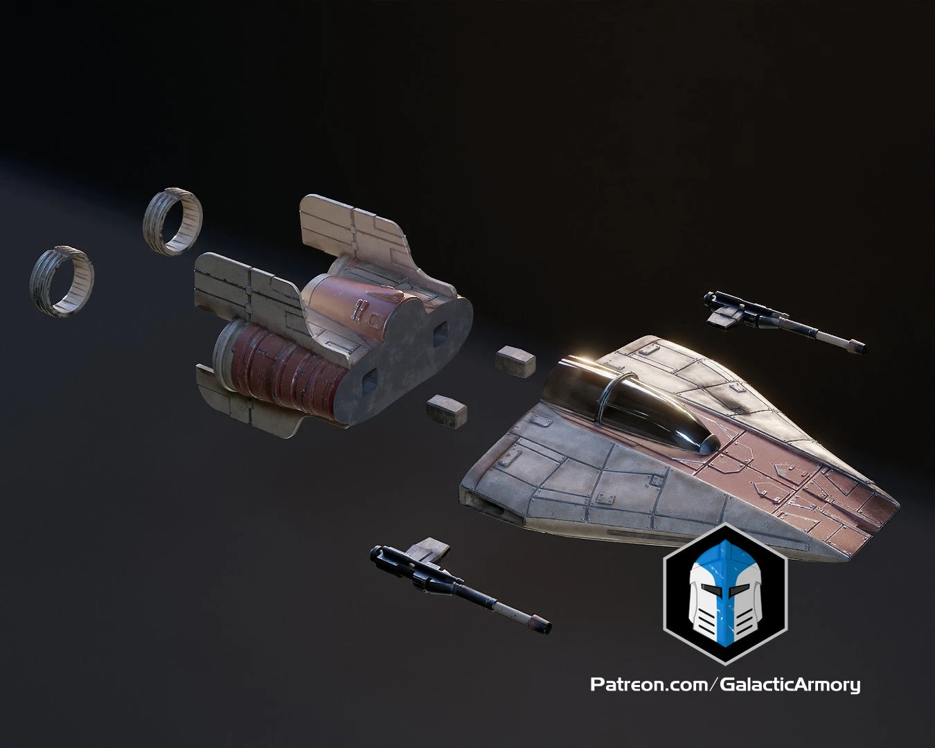 Tea Light A-Wing - 3D Print Files 6 Tea Light A-Wing - 3D Print Files - Image 4