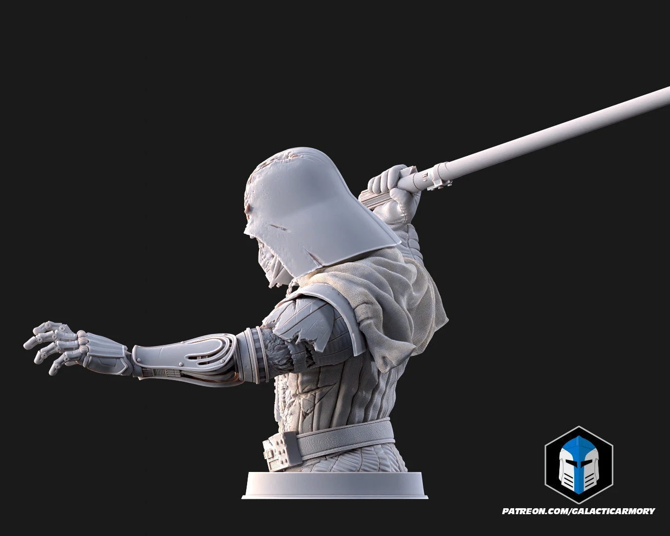 Damaged Darth Vader Bust - Pose 3 - 3D Print Files 5 Damaged Darth Vader Bust - Pose 3 - 3D Print Files - Image 3