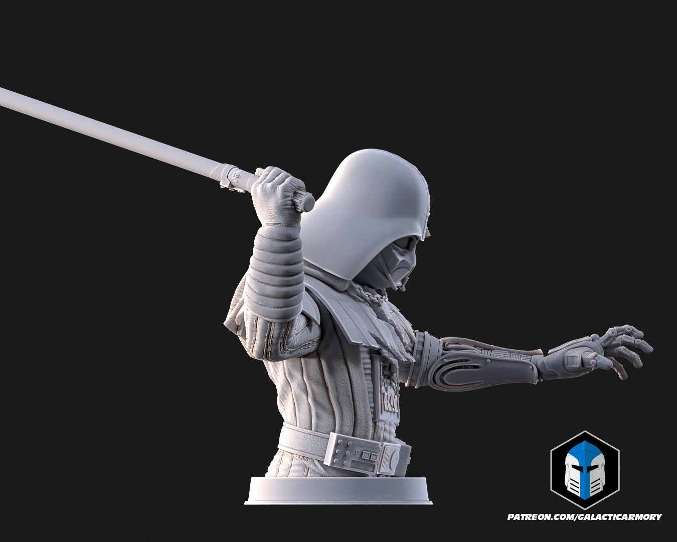 Damaged Darth Vader Bust - Pose 3 - 3D Print Files 9 Damaged Darth Vader Bust - Pose 3 - 3D Print Files - Image 7