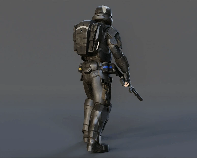ODST Figurine - Pose 3 - 3D Print Files 3 ODST Figurine - Pose 3 - 3D Print Files