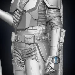 Mandalorian Figurine Season 2 - Pose 1 - 3D Print Files -Galactic Armory Store frnt 3