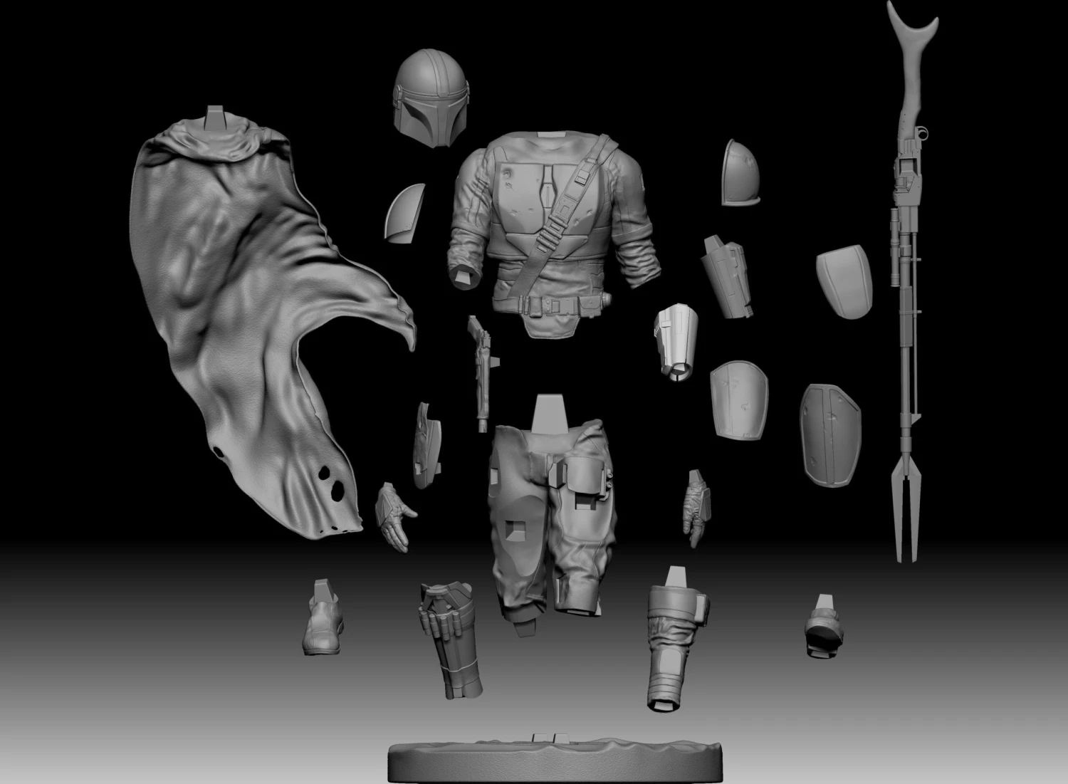 The Mandalorian Figurine - 3D Print Files 22 The Mandalorian Figurine - 3D Print Files - Image 20