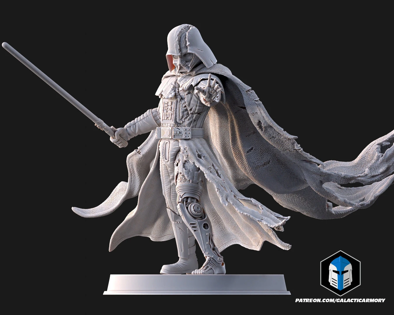 Damaged Darth Vader Figurine - Pose 1 - 3D Print Files 4 Damaged Darth Vader Figurine - Pose 1 - 3D Print Files - Image 2