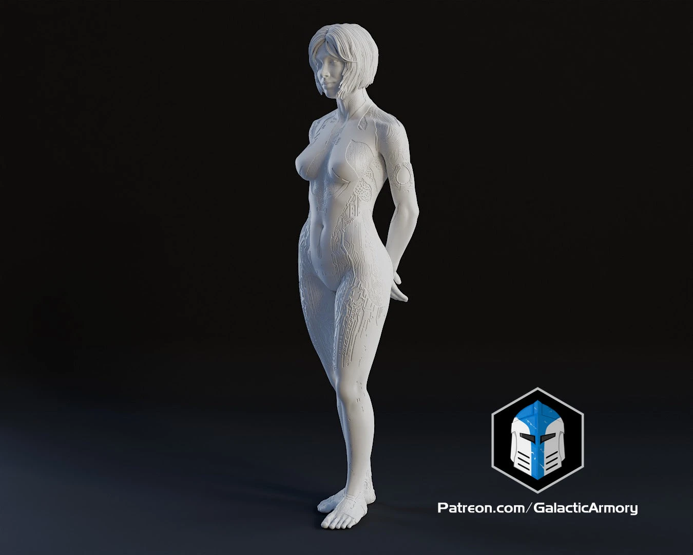 Cortana Figurine - Pose 2 - 3D Print Files 6 Cortana Figurine - Pose 2 - 3D Print Files - Image 4