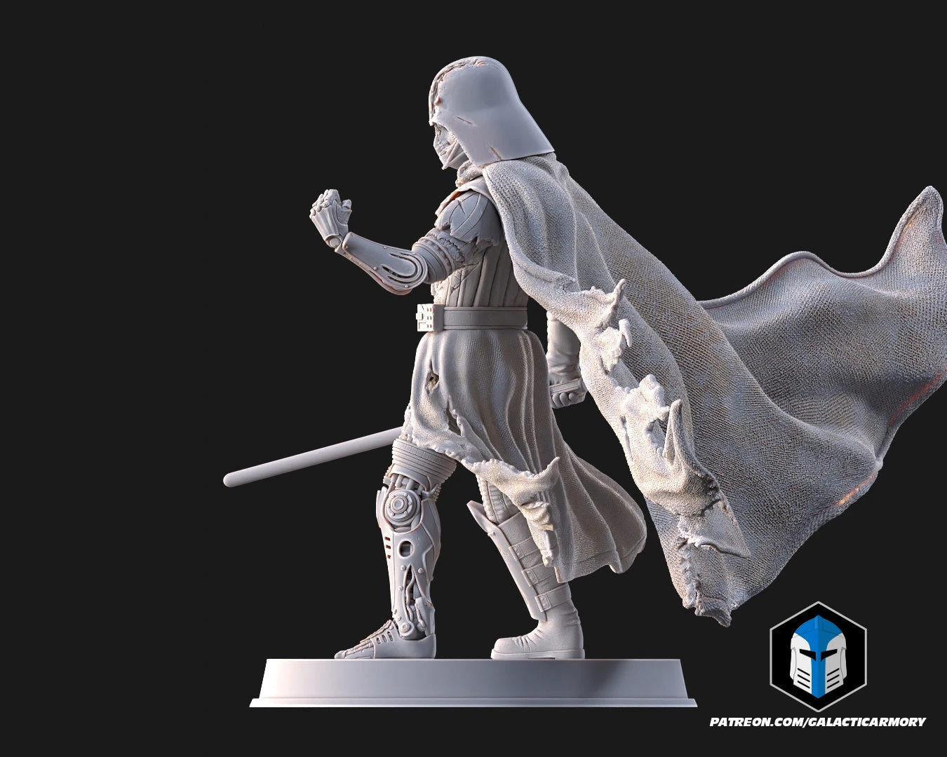 Damaged Darth Vader Figurine - Pose 2 - 3D Print Files 5 Damaged Darth Vader Figurine - Pose 2 - 3D Print Files - Image 3