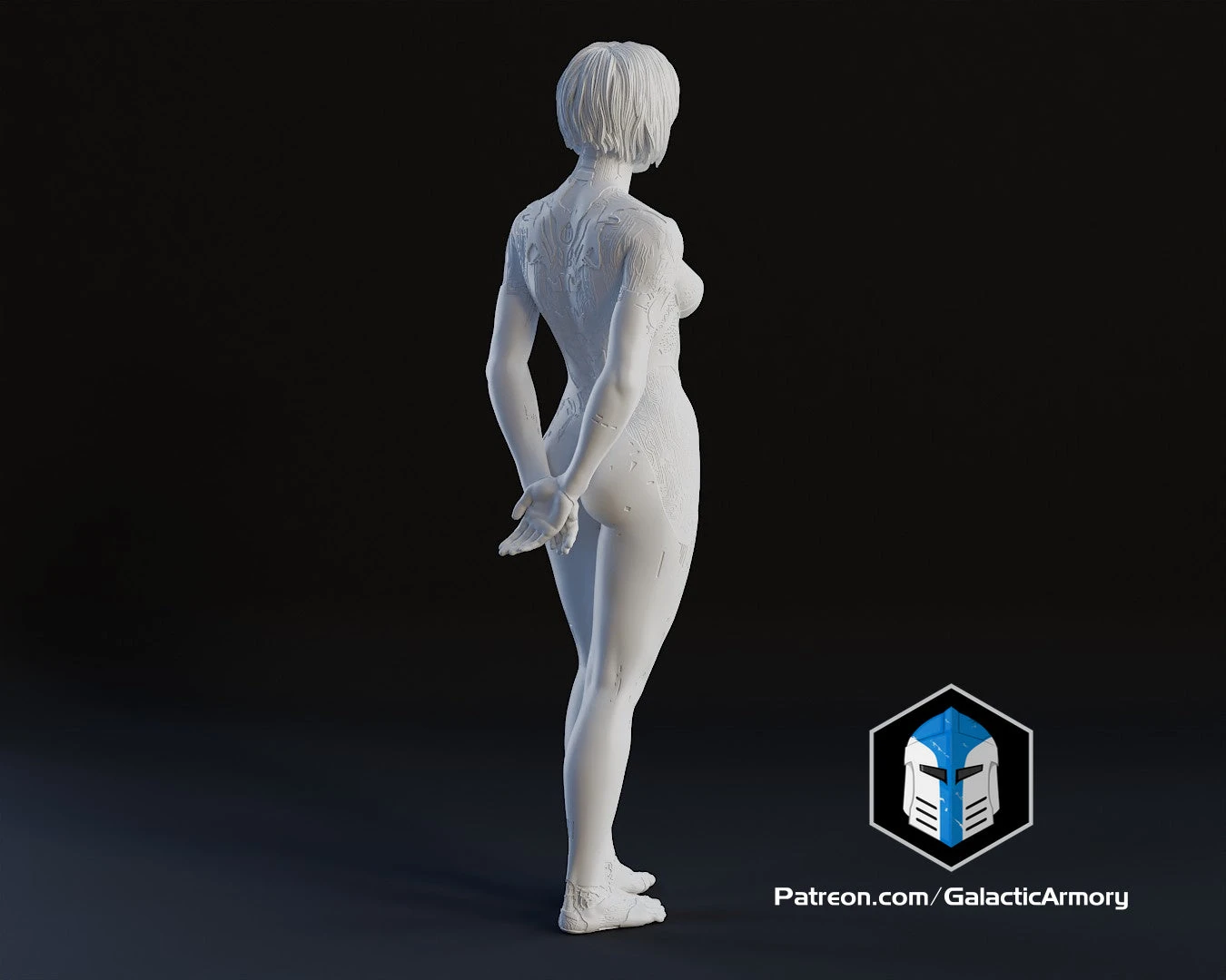 Cortana Figurine - Pose 2 - 3D Print Files 10 Cortana Figurine - Pose 2 - 3D Print Files - Image 8