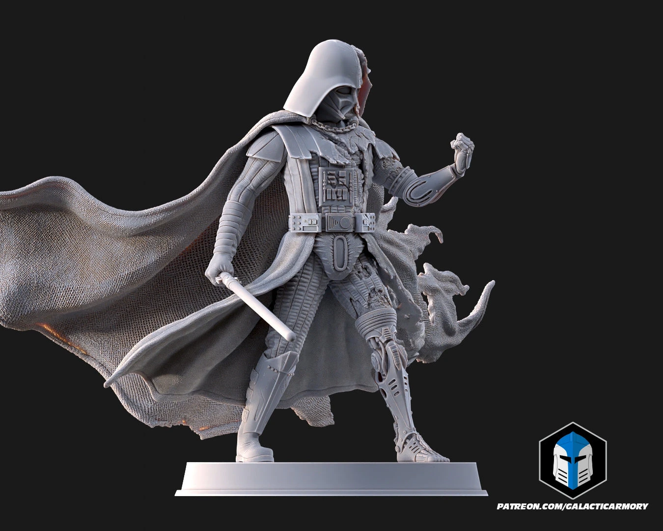 Damaged Darth Vader Figurine - Pose 2 - 3D Print Files 10 Damaged Darth Vader Figurine - Pose 2 - 3D Print Files - Image 8