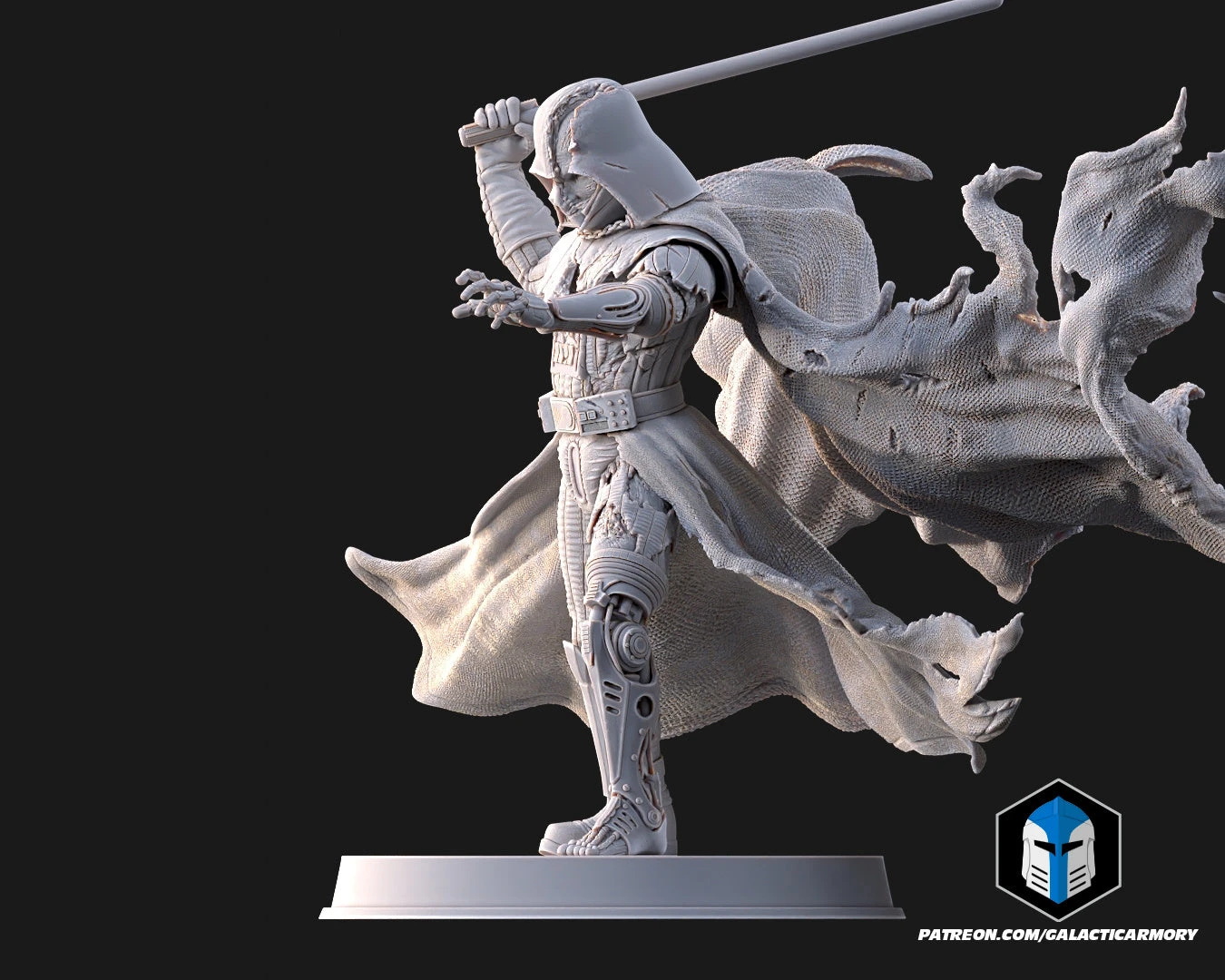 Damaged Darth Vader Figurine - Pose 3 - 3D Print Files 4 Damaged Darth Vader Figurine - Pose 3 - 3D Print Files - Image 2