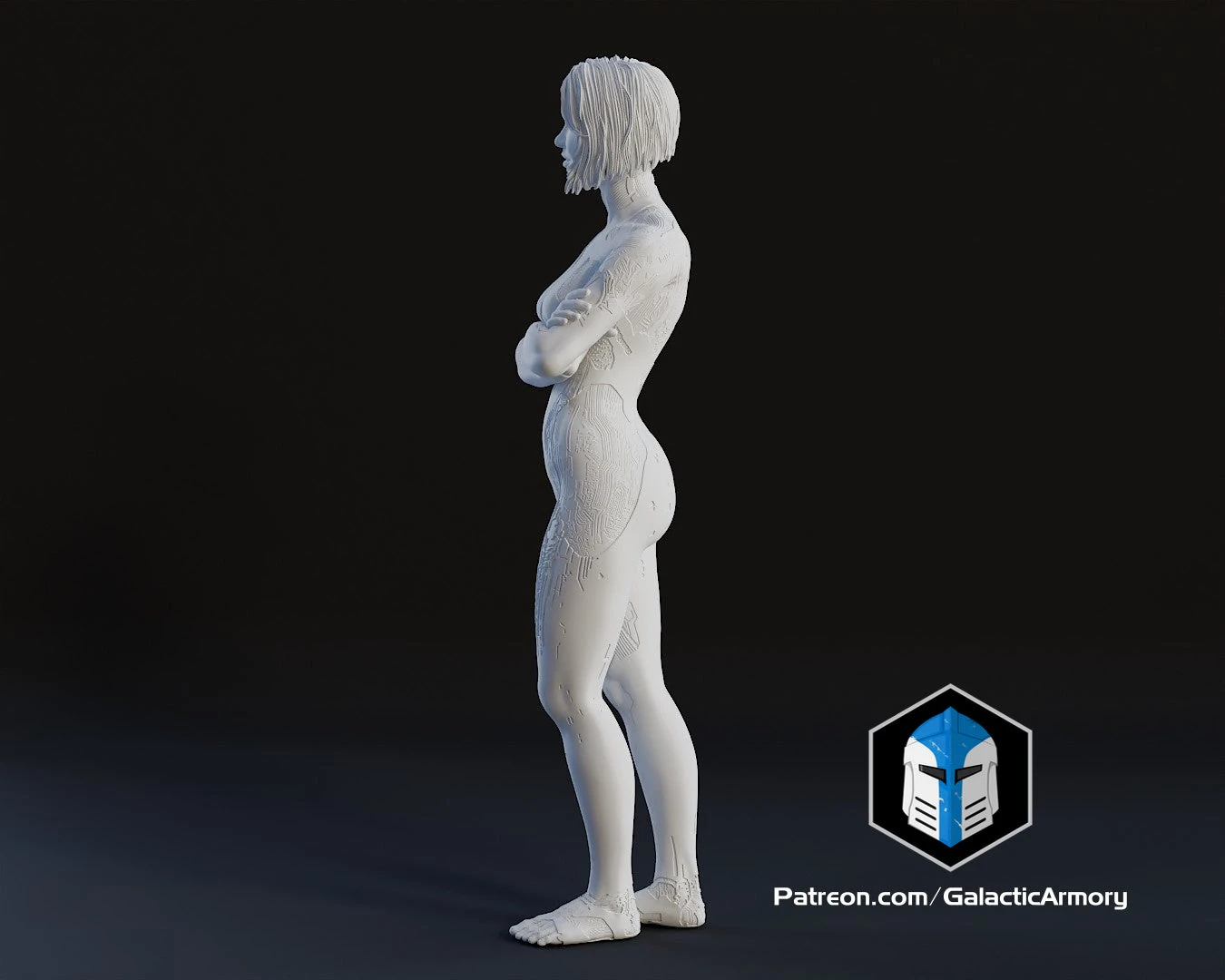 Cortana Figurine - Pose 3 - 3D Print Files 7 Cortana Figurine - Pose 3 - 3D Print Files - Image 5
