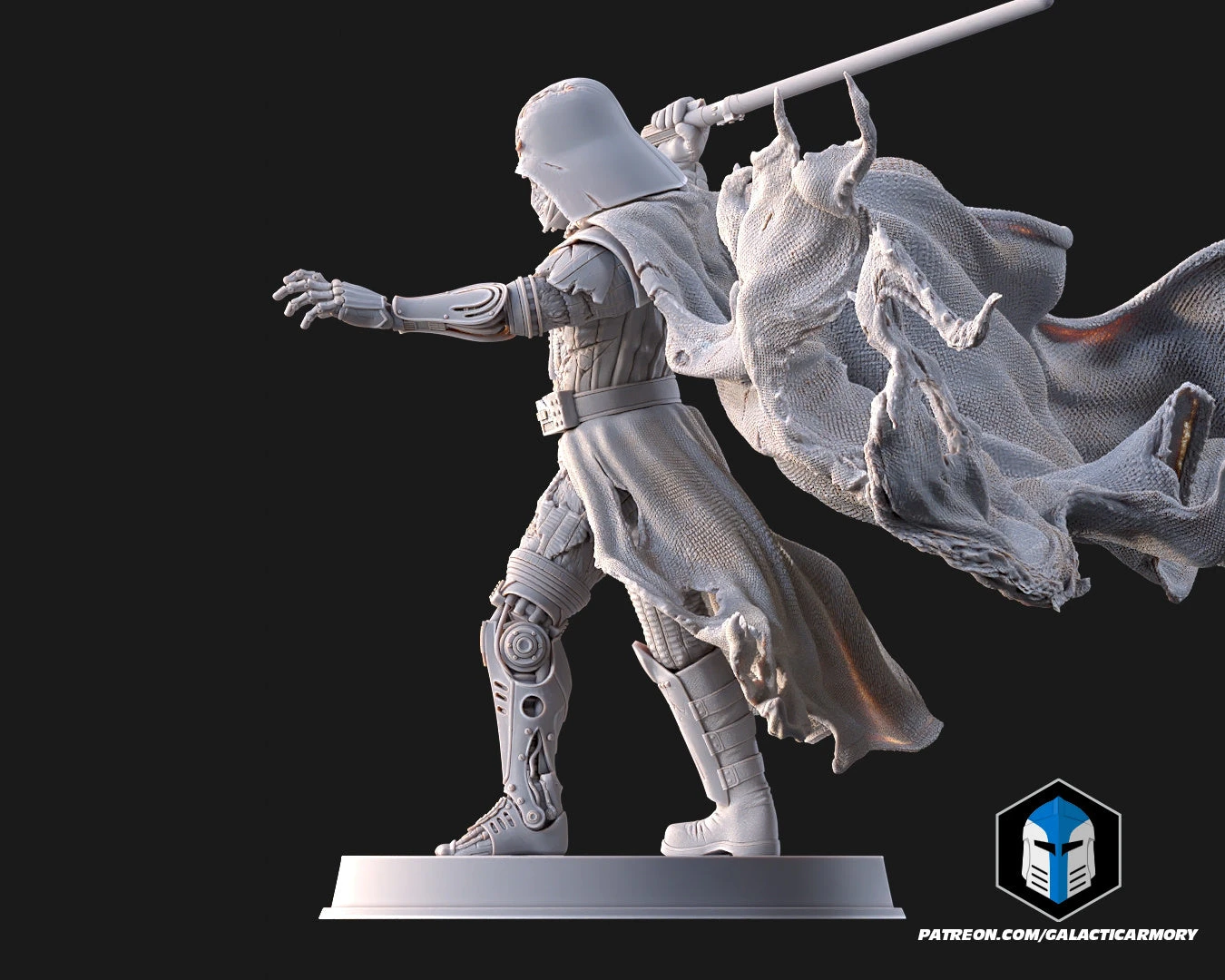 Damaged Darth Vader Figurine - Pose 3 - 3D Print Files 5 Damaged Darth Vader Figurine - Pose 3 - 3D Print Files - Image 3