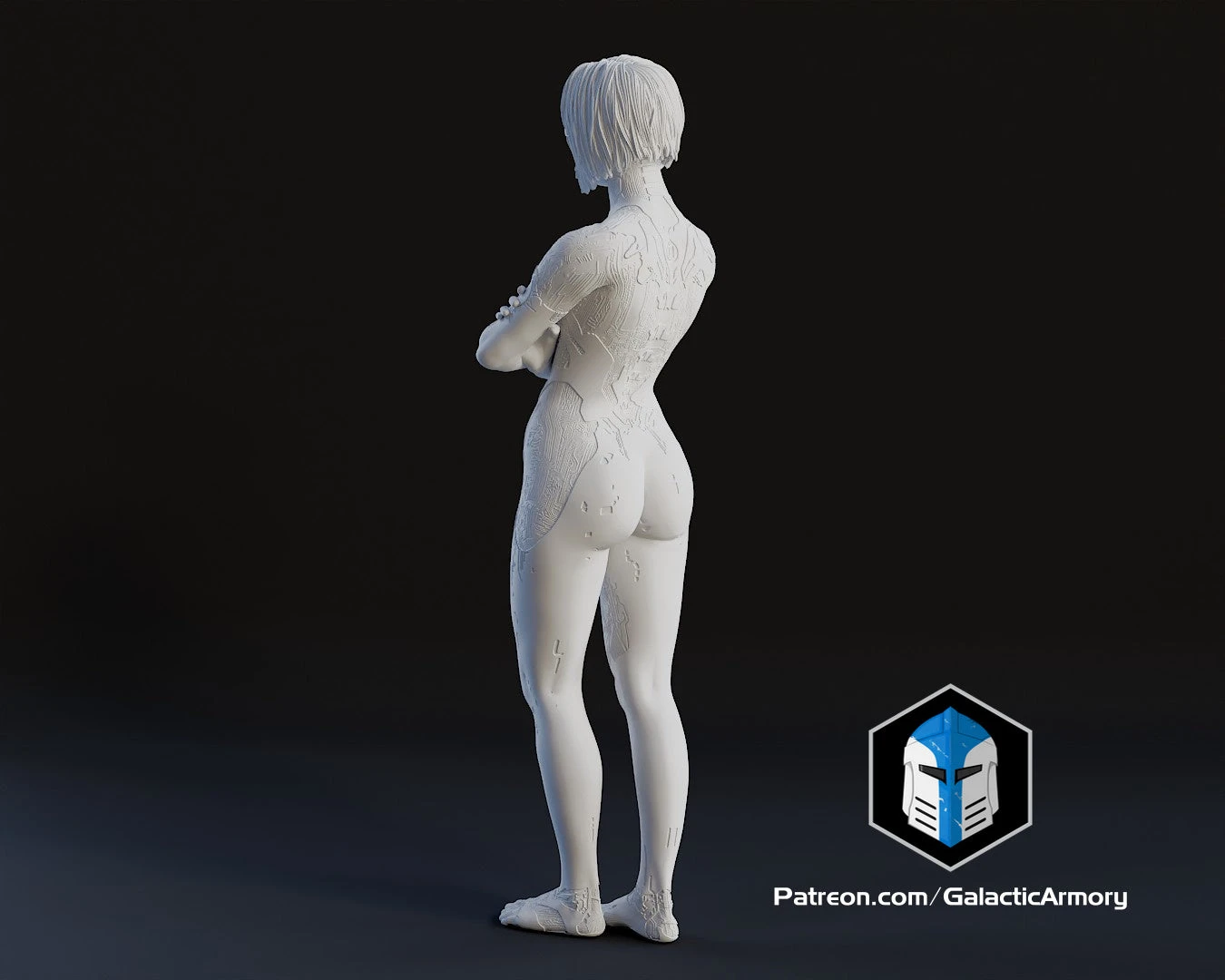 Cortana Figurine - Pose 3 - 3D Print Files 8 Cortana Figurine - Pose 3 - 3D Print Files - Image 6